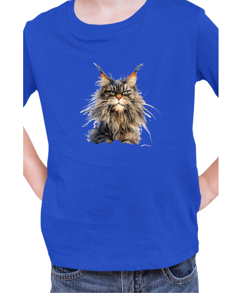 Детска Тениска Funny Cats Breeds Maine Coon 1