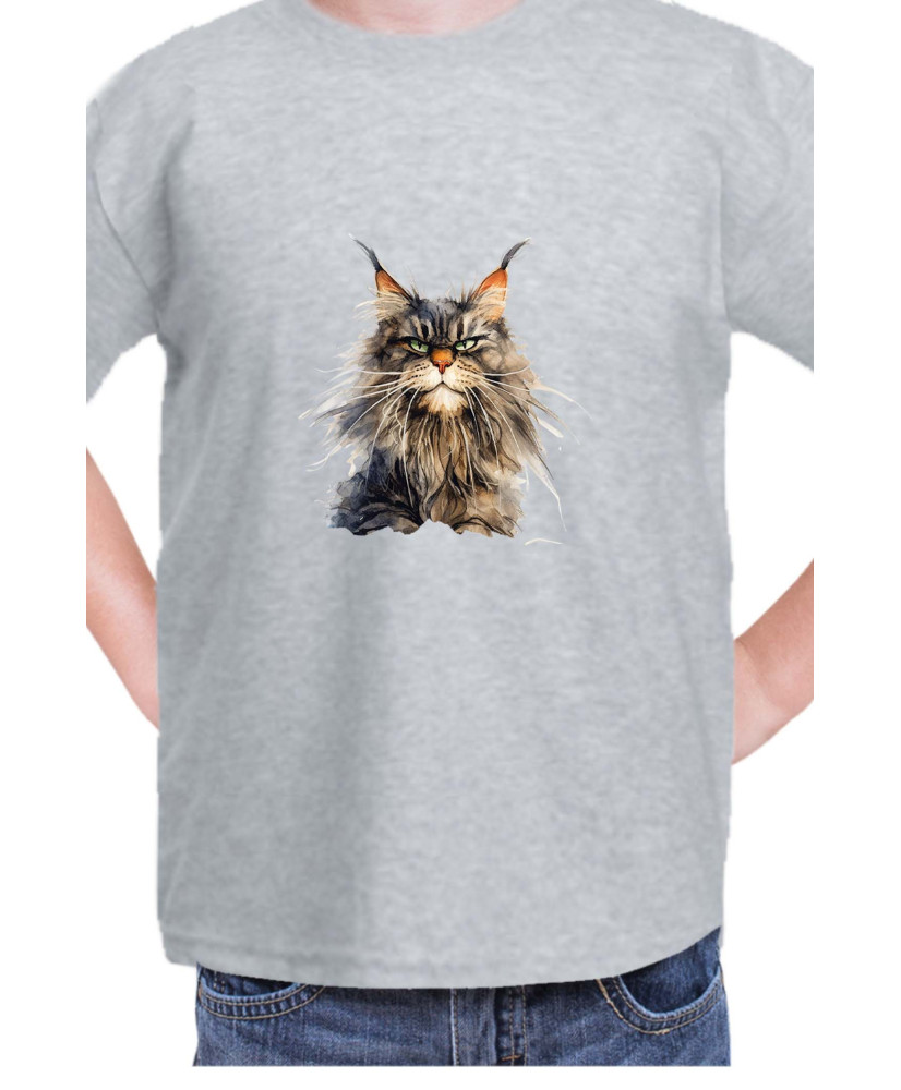 Детска Тениска Funny Cats Breeds Maine Coon 1