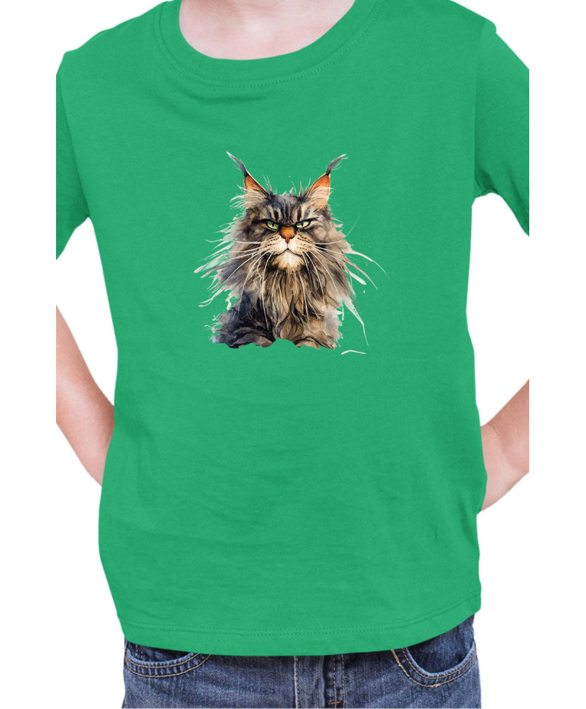 Детска Тениска Funny Cats Breeds Maine Coon 1