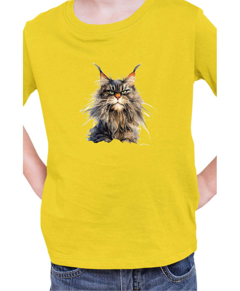 Детска Тениска Funny Cats Breeds Maine Coon 1