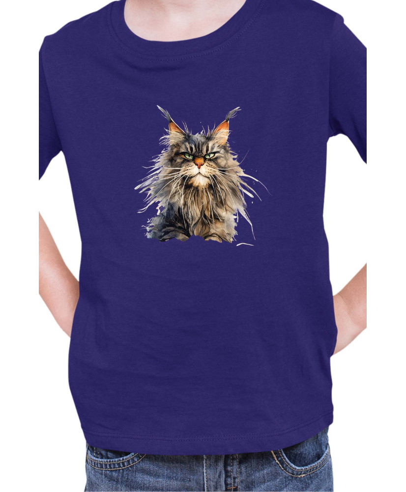 Детска Тениска Funny Cats Breeds Maine Coon 1