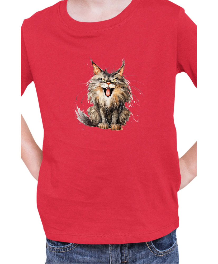 Детска Тениска Funny Cats Breeds Maine Coon 2