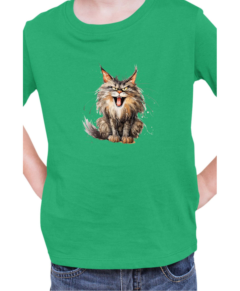 Детска Тениска Funny Cats Breeds Maine Coon 2