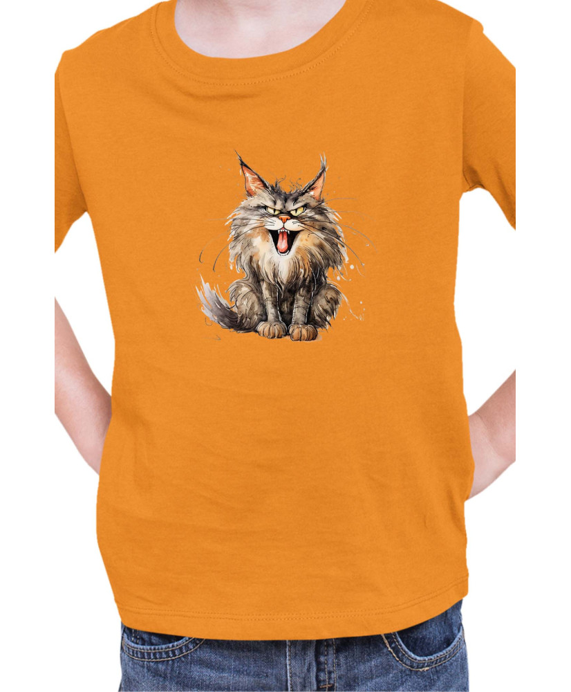 Детска Тениска Funny Cats Breeds Maine Coon 2