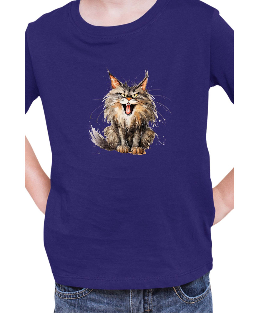 Детска Тениска Funny Cats Breeds Maine Coon 2