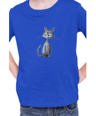 Детска Тениска Funny Cats Breeds Russian Blue 2