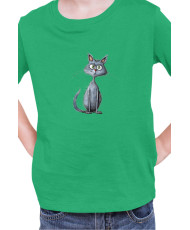 Детска Тениска Funny Cats Breeds Russian Blue 2