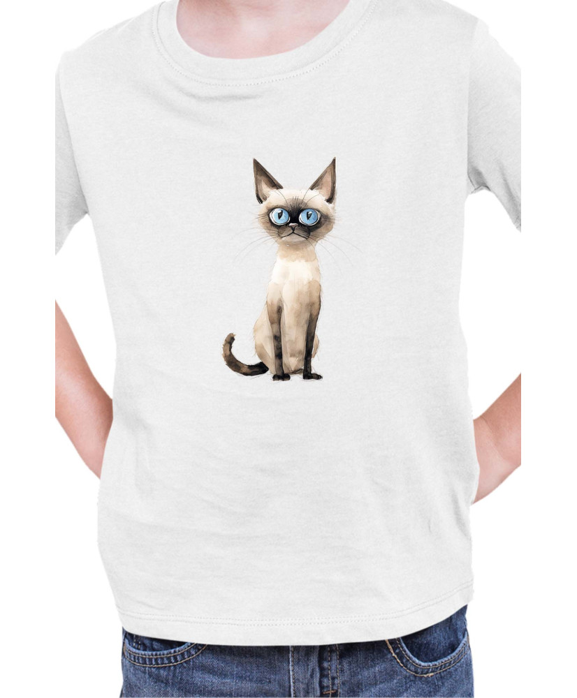 Детска Тениска Funny Cats Breeds Siamese