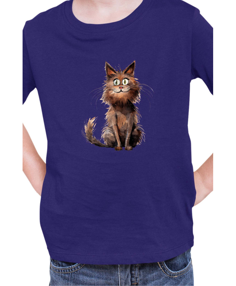 Детска Тениска Funny Cats Breeds York Chocolate