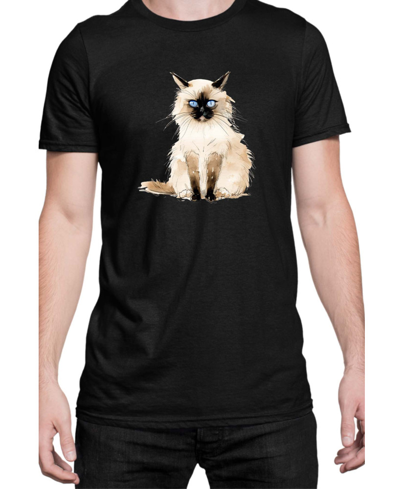 Мъжка Тениска Funny Cats Breeds Birman 1
