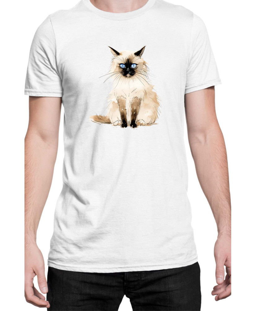 Мъжка Тениска Funny Cats Breeds Birman 1