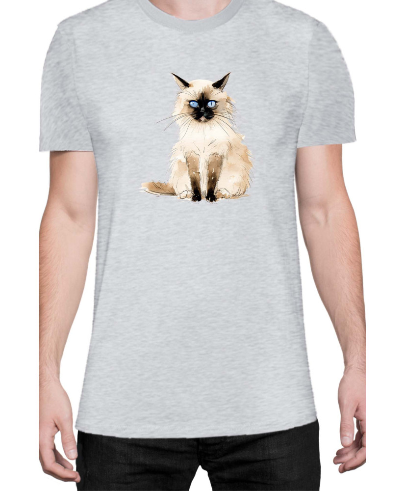 Мъжка Тениска Funny Cats Breeds Birman 1