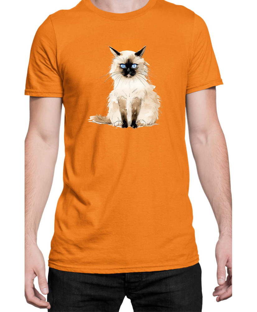 Мъжка Тениска Funny Cats Breeds Birman 1