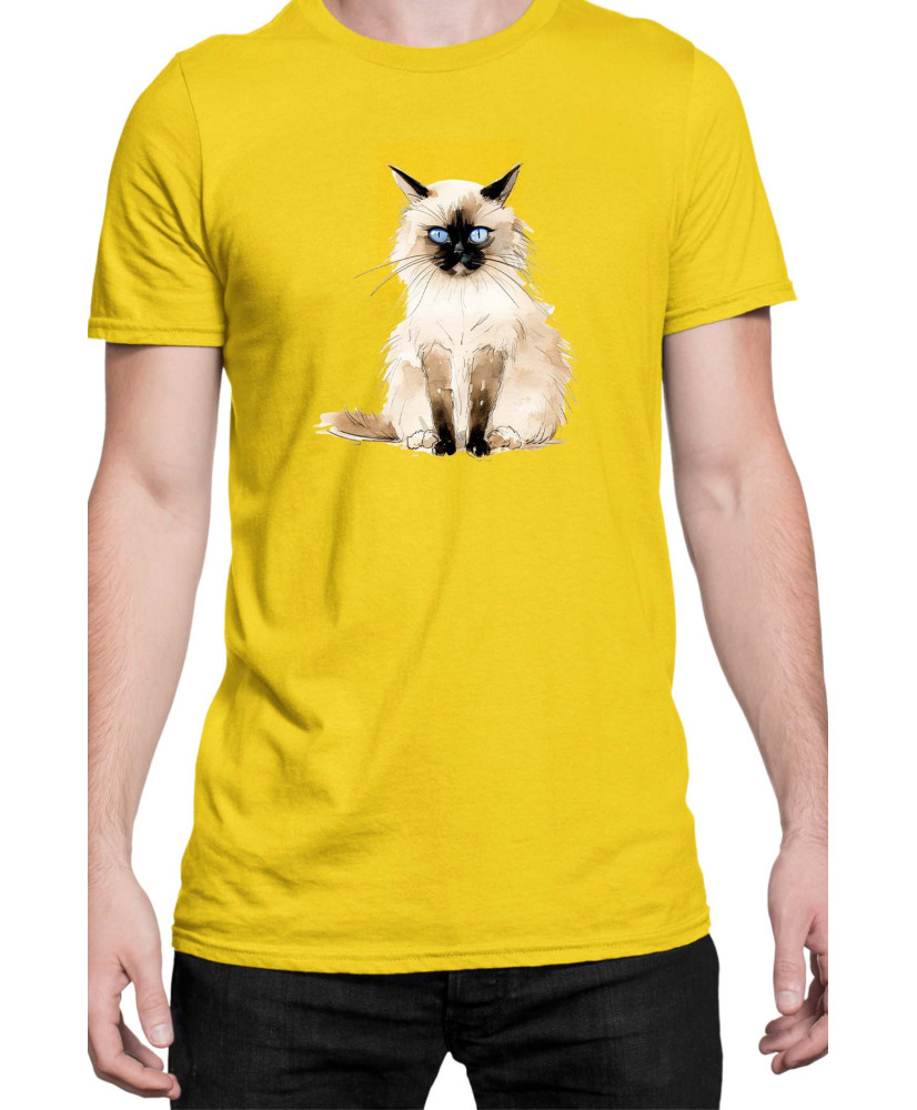 Мъжка Тениска Funny Cats Breeds Birman 1