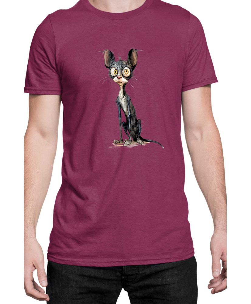 Мъжка Тениска Funny Cats Breeds Cornish Rex