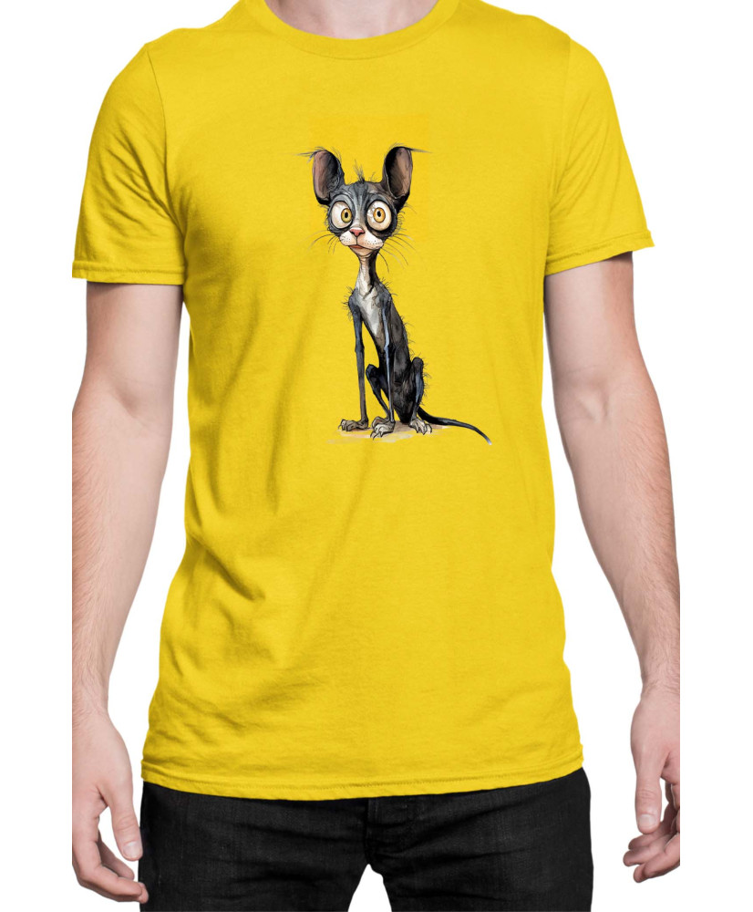 Мъжка Тениска Funny Cats Breeds Cornish Rex