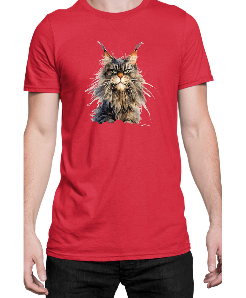 Мъжка Тениска Funny Cats Breeds Maine Coon 1