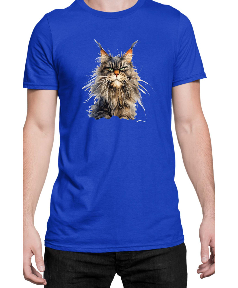 Мъжка Тениска Funny Cats Breeds Maine Coon 1