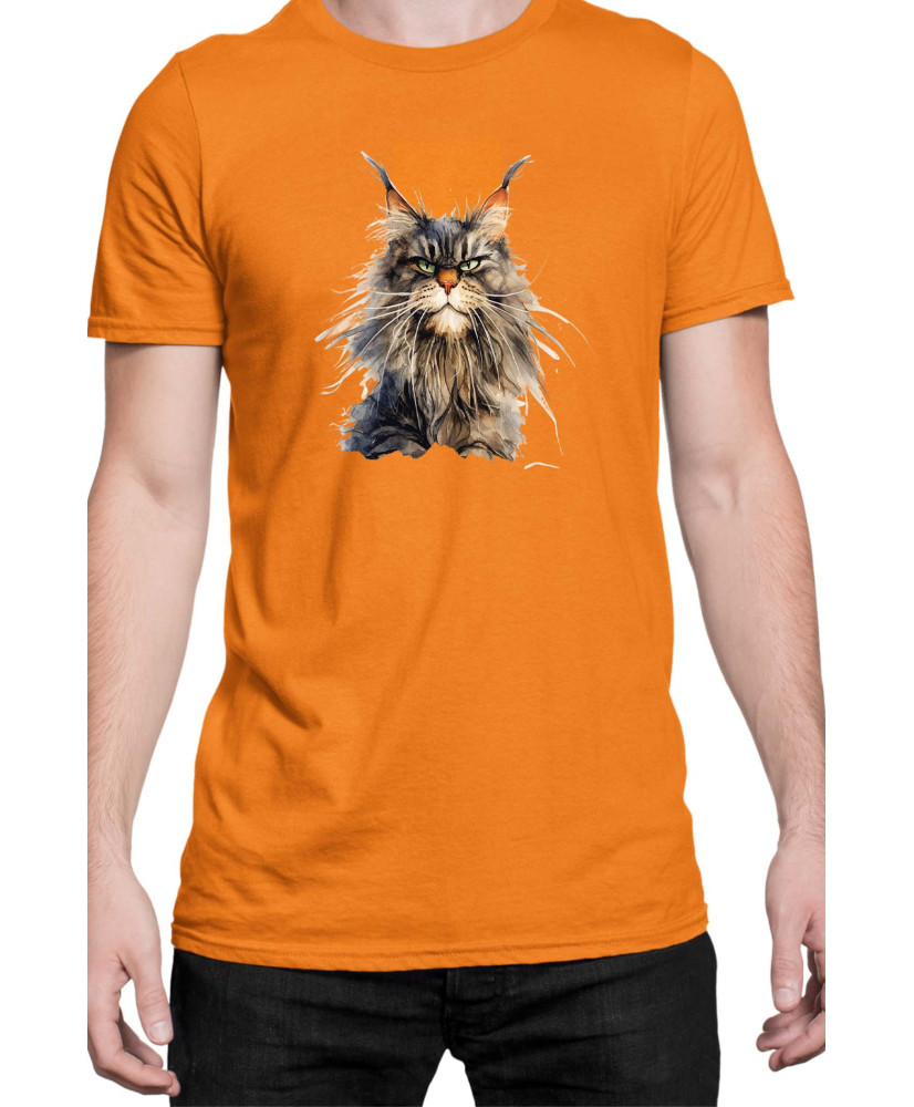 Мъжка Тениска Funny Cats Breeds Maine Coon 1