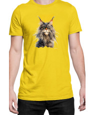 Мъжка Тениска Funny Cats Breeds Maine Coon 1