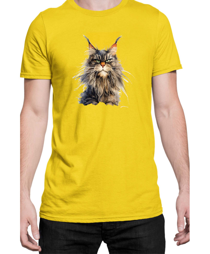 Мъжка Тениска Funny Cats Breeds Maine Coon 1