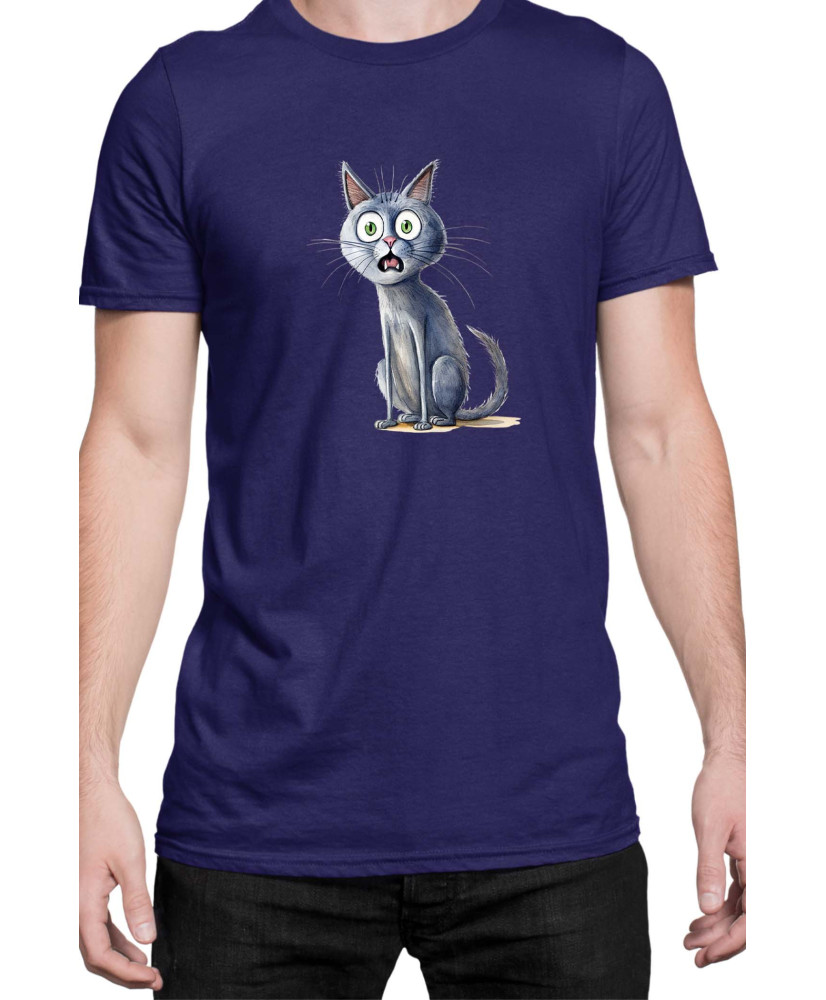 Мъжка Тениска Funny Cats Breeds Russian Blue 1