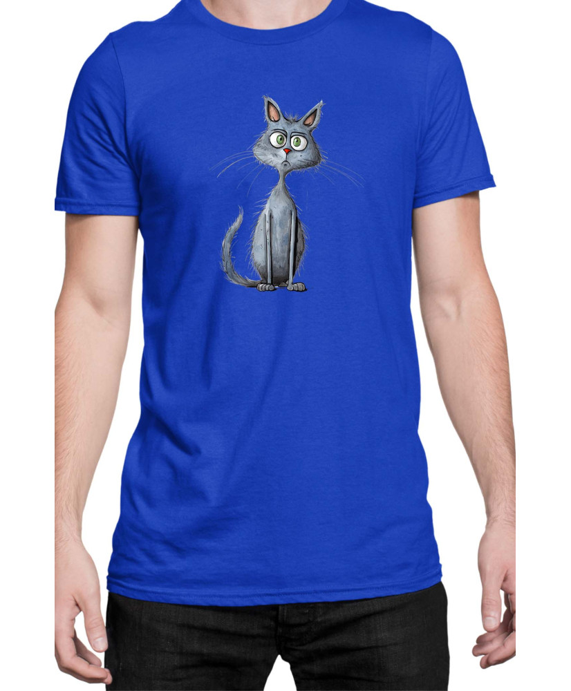 Мъжка Тениска Funny Cats Breeds Russian Blue 2