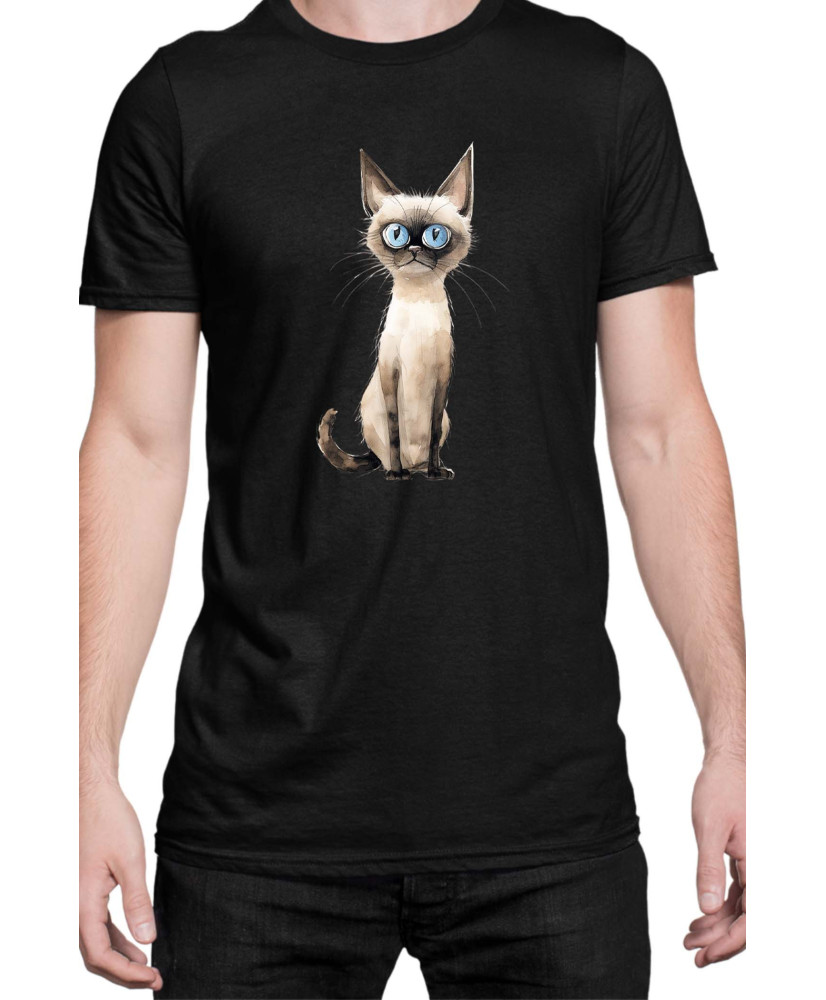 Мъжка Тениска Funny Cats Breeds Siamese