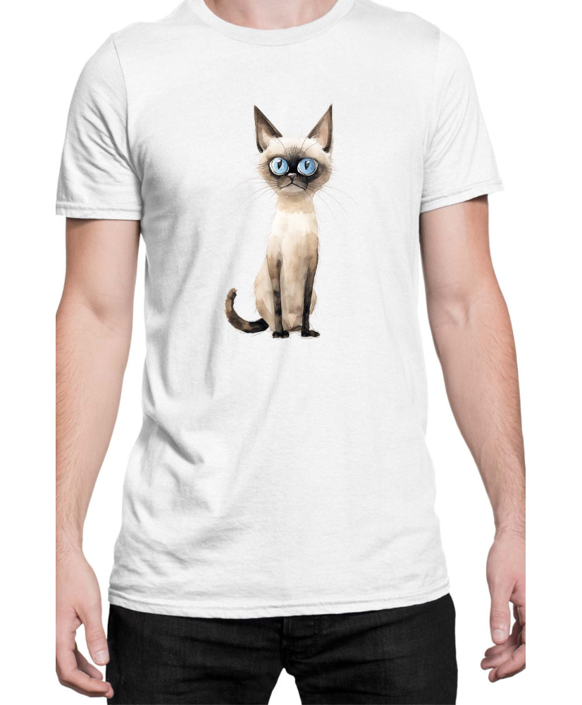 Мъжка Тениска Funny Cats Breeds Siamese