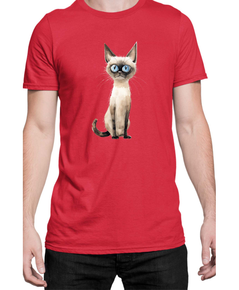 Мъжка Тениска Funny Cats Breeds Siamese