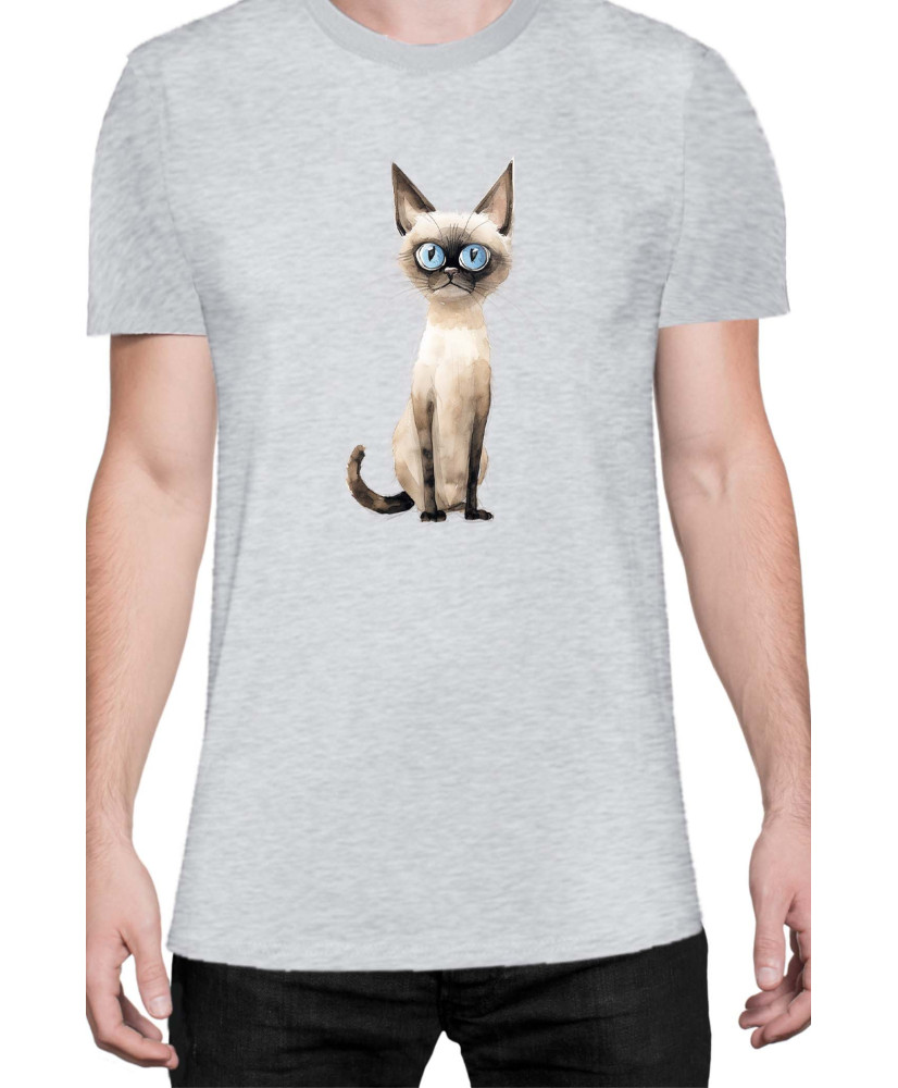 Мъжка Тениска Funny Cats Breeds Siamese