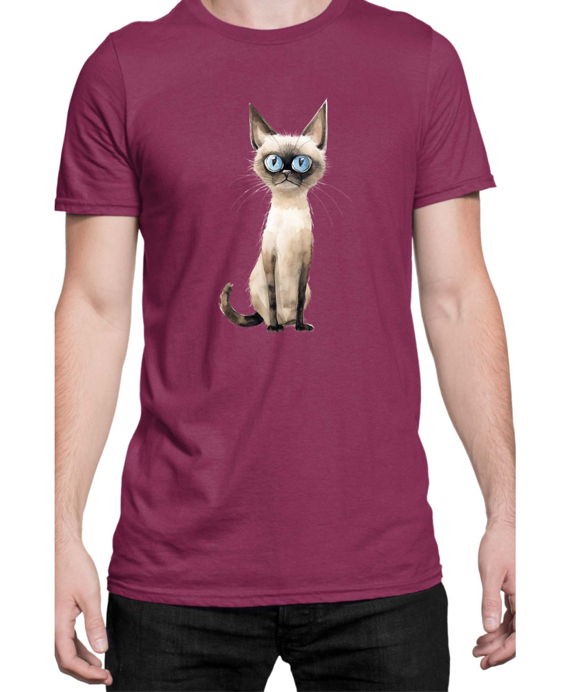 Мъжка Тениска Funny Cats Breeds Siamese