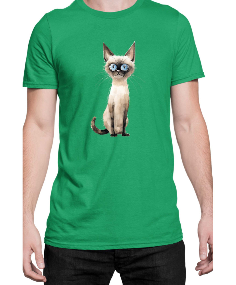 Мъжка Тениска Funny Cats Breeds Siamese