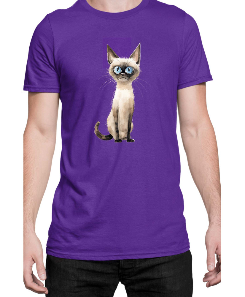 Мъжка Тениска Funny Cats Breeds Siamese