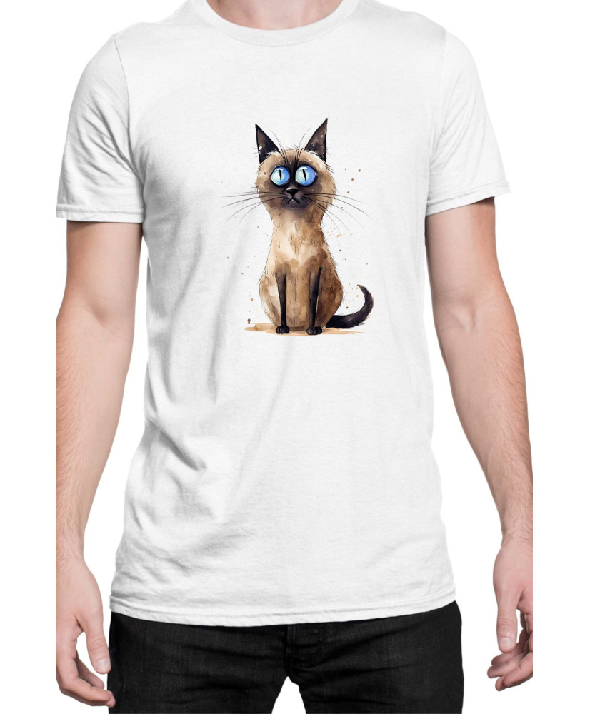 Мъжка Тениска Funny Cats Breeds Thai