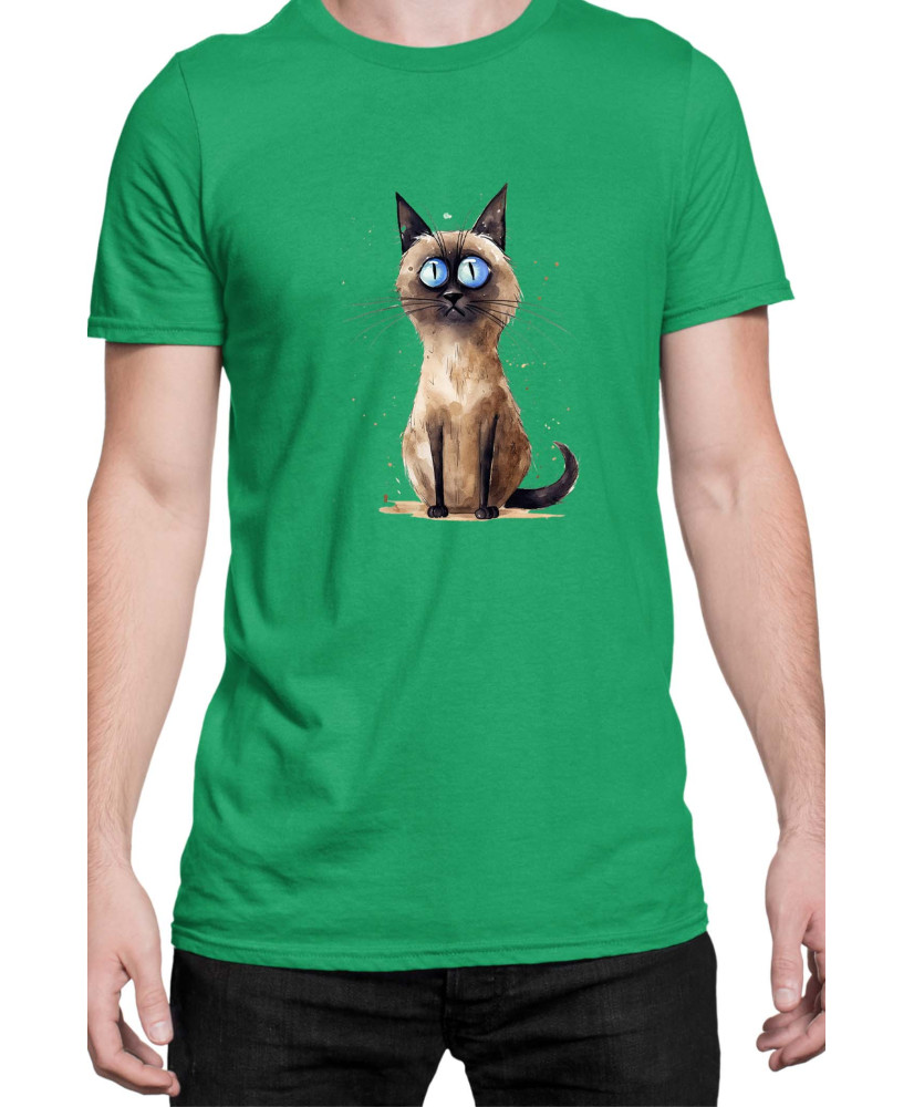 Мъжка Тениска Funny Cats Breeds Thai