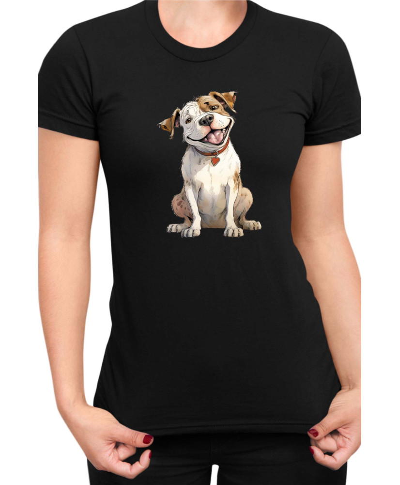 Дамска Тениска Funny Dogs Breeds American Bulldog