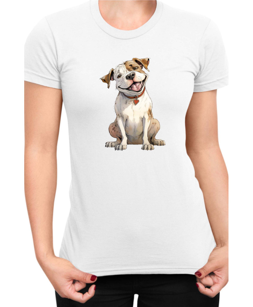 Дамска Тениска Funny Dogs Breeds American Bulldog