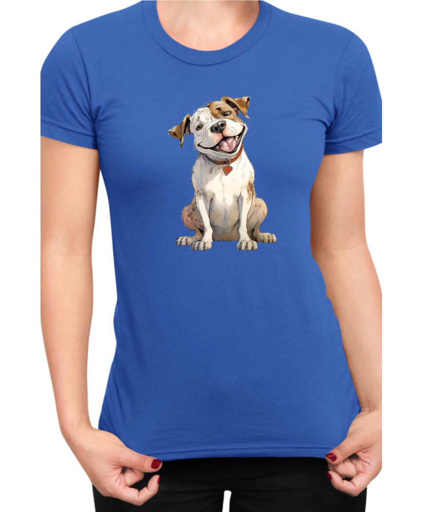 Дамска Тениска Funny Dogs Breeds American Bulldog