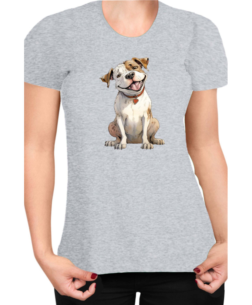 Дамска Тениска Funny Dogs Breeds American Bulldog