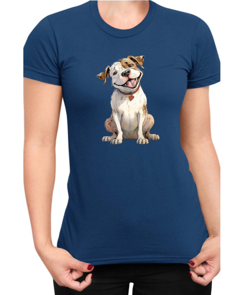Дамска Тениска Funny Dogs Breeds American Bulldog
