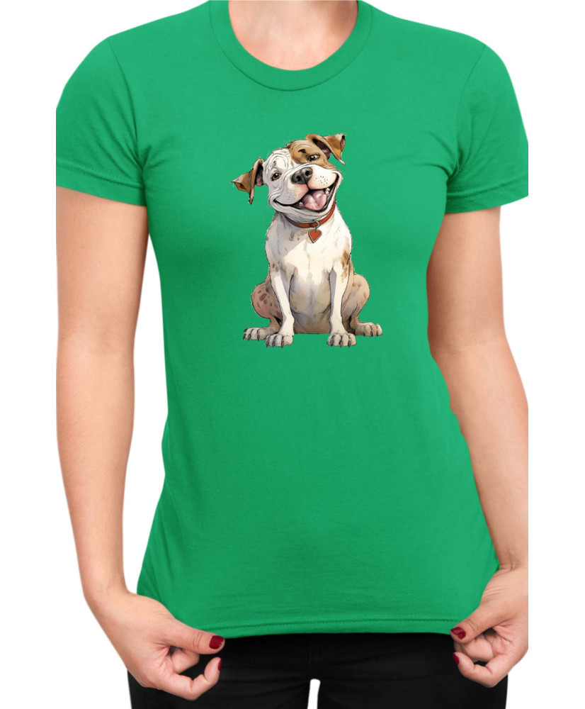 Дамска Тениска Funny Dogs Breeds American Bulldog