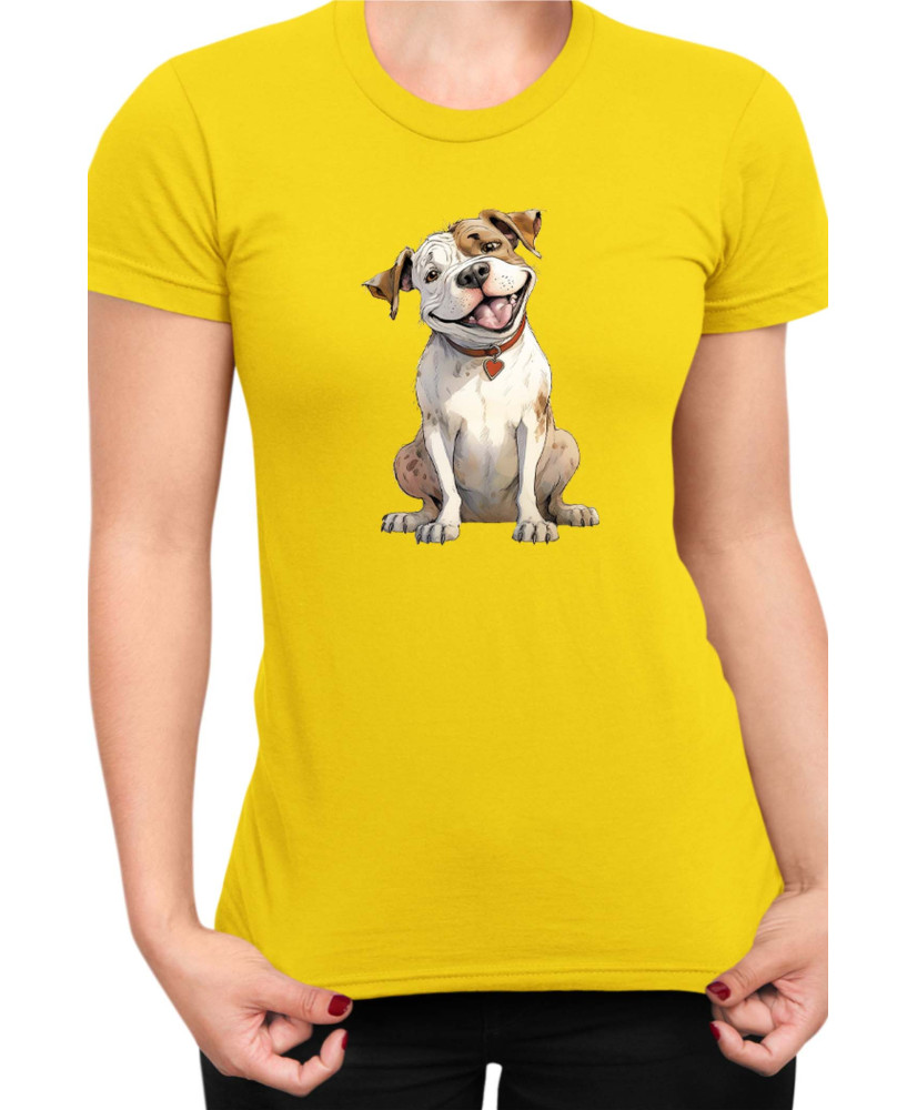 Дамска Тениска Funny Dogs Breeds American Bulldog