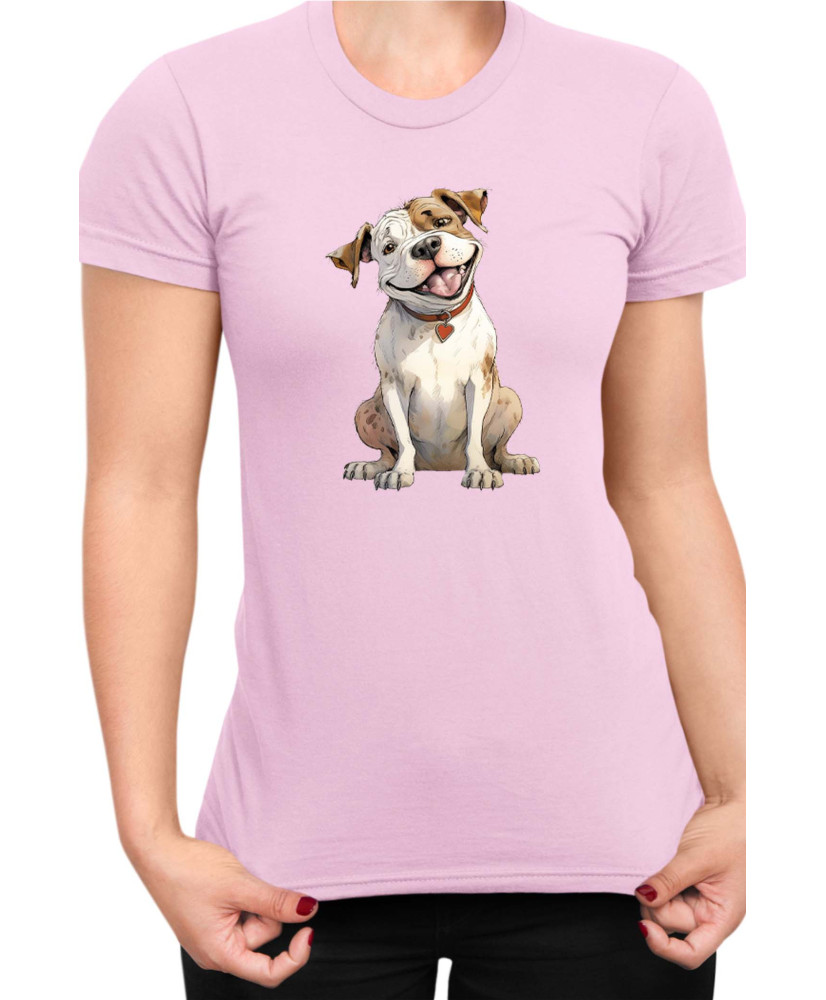 Дамска Тениска Funny Dogs Breeds American Bulldog