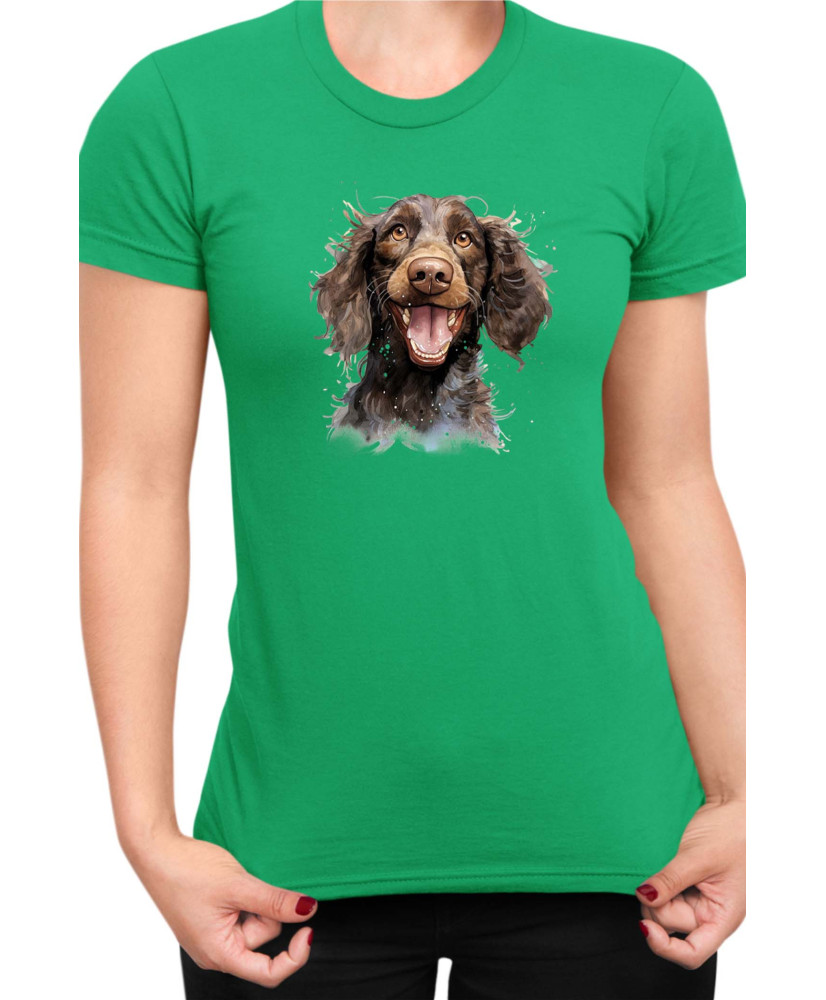 Дамска Тениска Funny Dogs Breeds American Water Spaniel 01