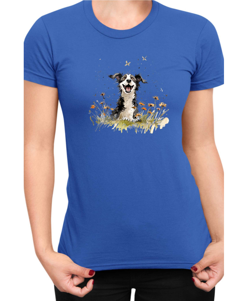 Дамска Тениска Funny Dogs Breeds Border Collie 01