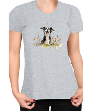Дамска Тениска Funny Dogs Breeds Border Collie 01