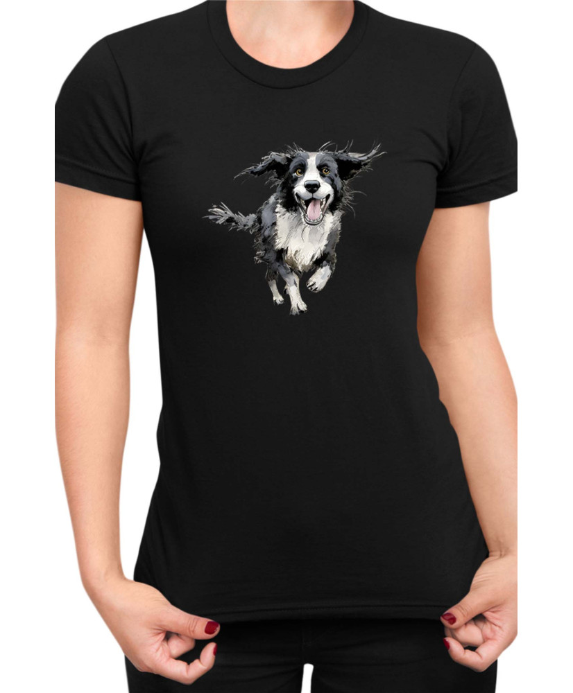 Дамска Тениска Funny Dogs Breeds Border Collie 02