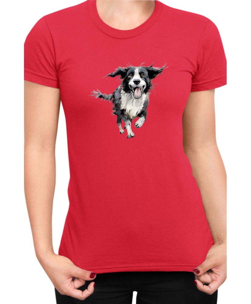 Дамска Тениска Funny Dogs Breeds Border Collie 02