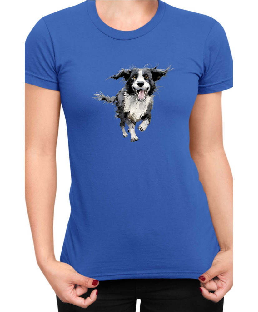 Дамска Тениска Funny Dogs Breeds Border Collie 02